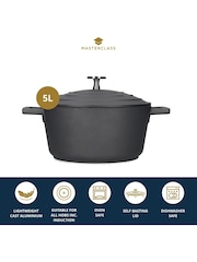 Masterclass Black Cast Aluminium Casserole Dish with Handle Set - Image 5 of 6