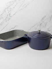 Masterclass Set of 2 Blue Casserole Dish & 1 Roasting Pan - Image 1 of 1