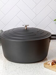 Masterclass Set of 3 Black Aluminium Casserole Dish Set with Handle Cover - Image 1 of 3