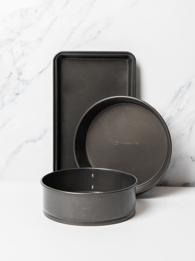 Masterclass Set of 3 Grey Non-Stick Baking Set - Image 1 of 3 Masterclass Set of 3 Grey Non-Stick Baking Set - Image 1 of 3
