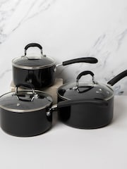 Masterclass Set of 3 Heavy Duty Non-Stick Aluminium Saucepans - 3şəkildən 1 şəkil