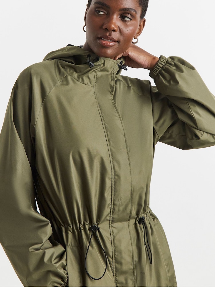 JD Williams Green Longline Lightweight Raincoat - Image 4 of 4 JD Williams Green Longline Lightweight Raincoat - Image 4 of 4