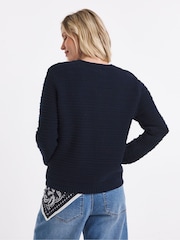 JD Williams Blue Stitch Detail Long Sleeve Cardigan - Image 2 of 4