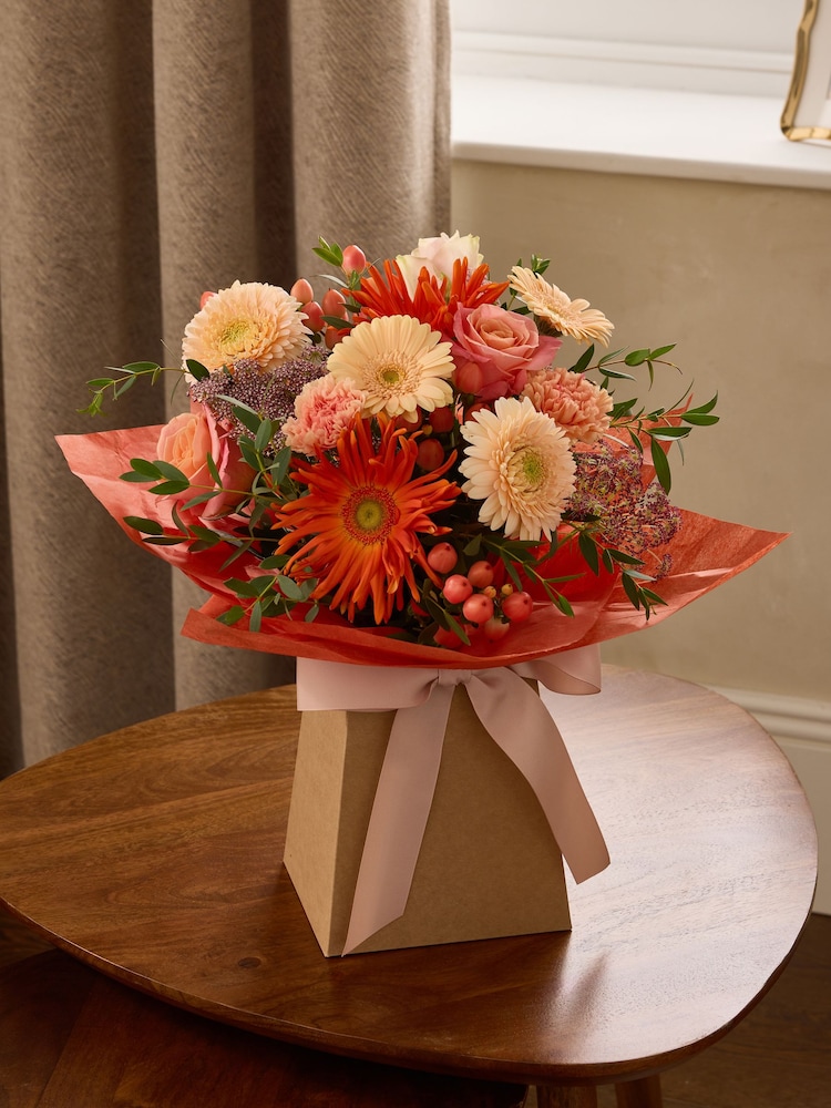 Autumn Rose and Gerbera Flower Gift Bag - Image 1 of 4