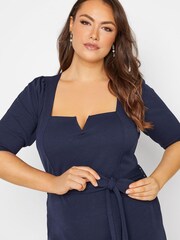 Yours Curve Blue London Notch Neck Jumpsuit - Image 4 of 4
