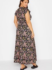 Yours Curve Black Floral Maxi Shirt Dress - Image 3 of 4