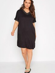 Yours Curve Black Contrast Trim Dress - Image 1 of 4