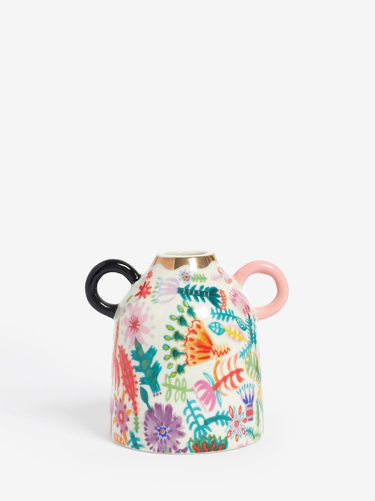 Lucy Tiffney Set of 2 Floral Ceramic Mini Vases - Image 4 of 5