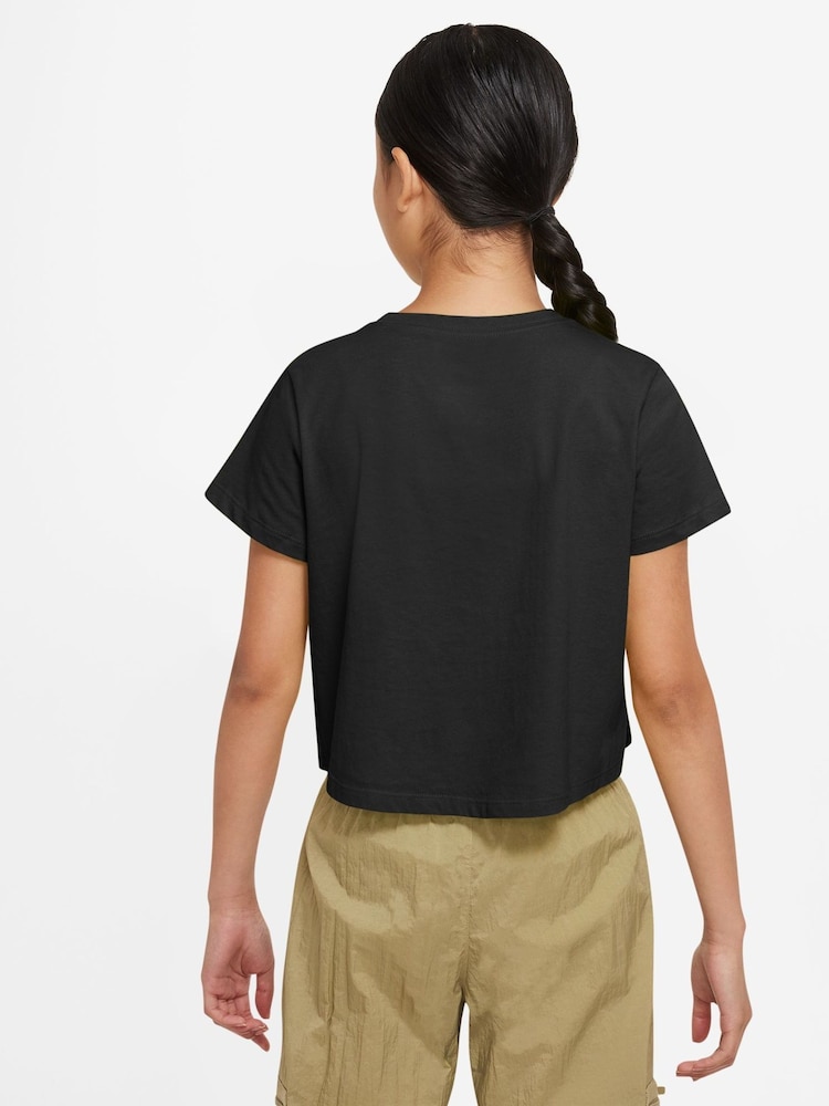 Nike Black Futura Cropped 100% Cotton T-Shirt - Image 2 of 4