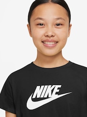 Nike Black Futura Cropped 100% Cotton T-Shirt - Image 3 of 4