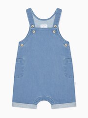 MORI Blue Denim Organic Cotton Chambray Soft Dungarees - Image 2 of 2