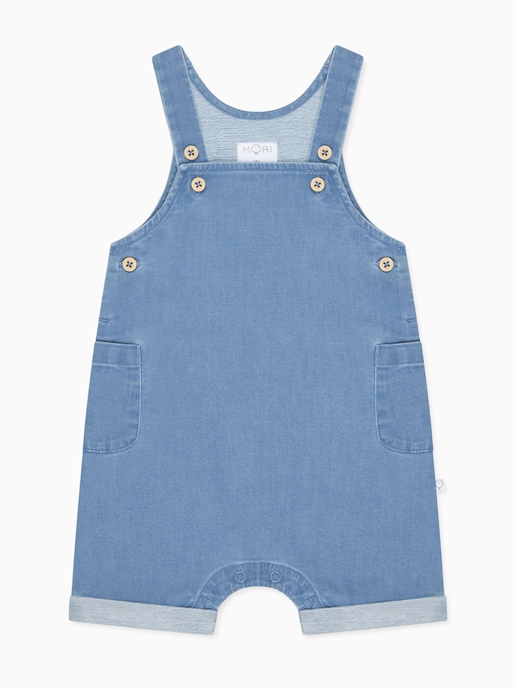 MORI Blue Denim Organic Cotton Chambray Soft Dungarees - Image 2 of 2