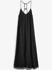 Black Rochelle Plaited Midi Summer Dress - Image 6 of 6