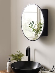 Black Round Mirrored Wall Cabinet - Image 1 of 6
