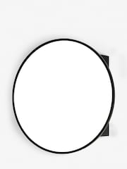 Black Round Mirrored Wall Cabinet - Image 5 of 6