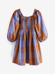 Purple Puff Sleeve Smock Dress (3-16yrs) - Image 1 of 3