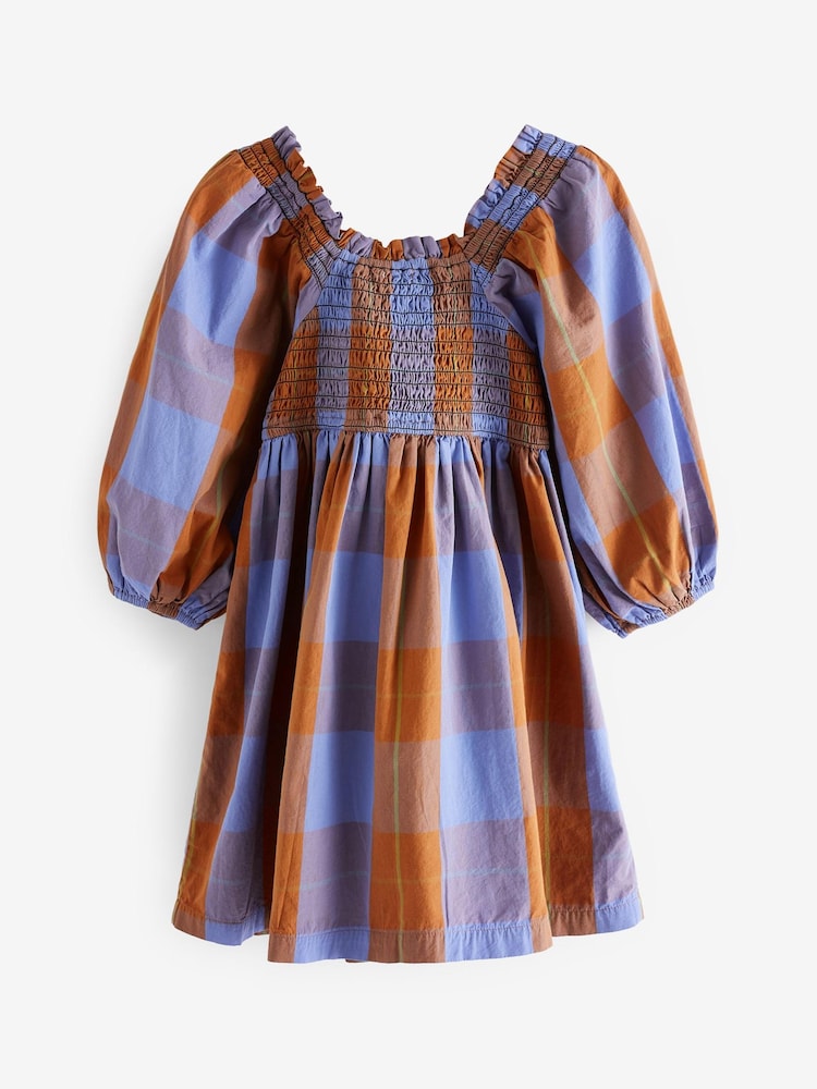 Purple Puff Sleeve Smock Dress (3-16yrs) - Image 2 of 3