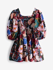 Pink Puff Sleeve Smock Dress (3-16yrs) - Image 6 of 7