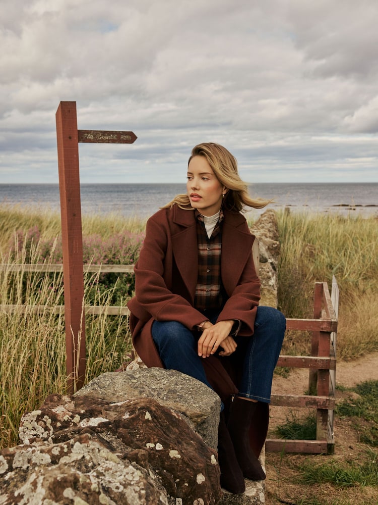 Nobodys Child Brown Byoma Relaxed Db Coat - Image 1 of 6 Nobodys Child Brown Byoma Relaxed Db Coat - Image 1 of 6