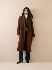 Nobodys Child Brown Byoma Relaxed Db Coat - Image 2 of 6