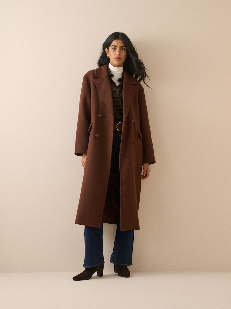 Nobodys Child Brown Byoma Relaxed Db Coat - Image 2 of 6 Nobodys Child Brown Byoma Relaxed Db Coat - Image 2 of 6
