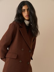 Nobodys Child Brown Byoma Relaxed Db Coat - Image 5 of 6