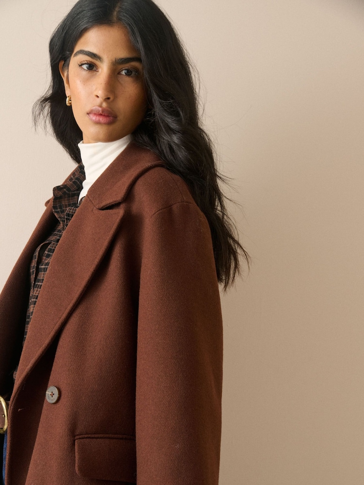 Nobodys Child Brown Byoma Relaxed Db Coat - Image 6 of 6 Nobodys Child Brown Byoma Relaxed Db Coat - Image 6 of 6