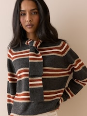 Nobodys Child White Removable Hood Stripe Jumper - Image 2 of 6