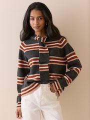 Nobodys Child White Removable Hood Stripe Jumper - Image 4 of 6