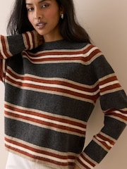 Nobodys Child White Removable Hood Stripe Jumper - Image 5 of 6