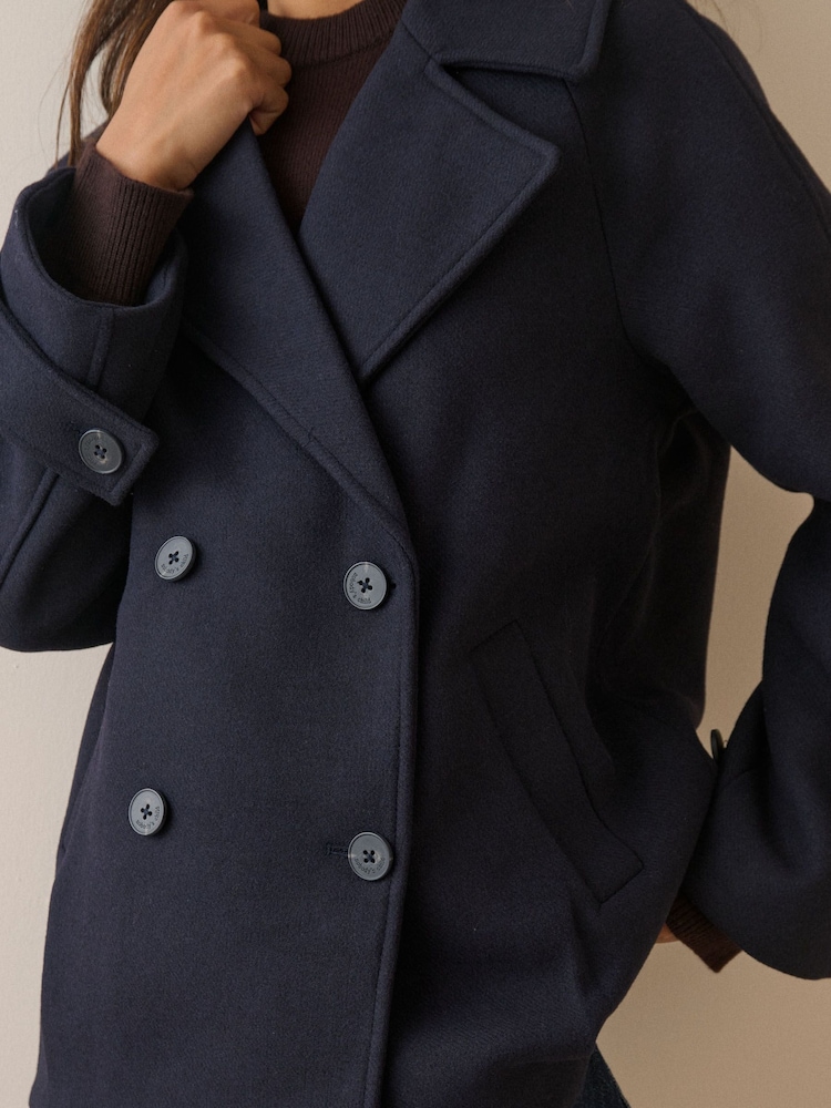 Nobodys Child Blue Bimla Short Pea Coat - Image 5 of 5 Nobodys Child Blue Bimla Short Pea Coat - Image 5 of 5