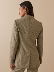 Nobodys Child Brown Db Polka Dot Heritage Check Blazer - Image 2 of 5