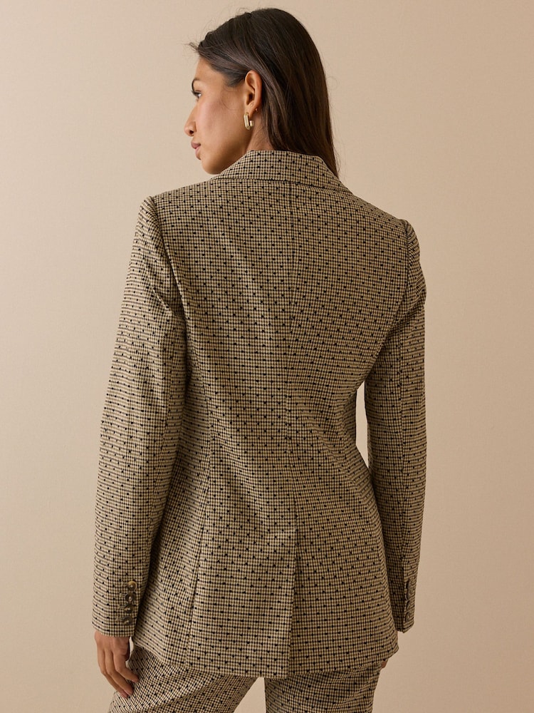 Nobodys Child Brown Db Polka Dot Heritage Check Blazer - Image 2 of 5
