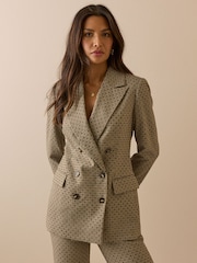 Nobodys Child Brown Db Polka Dot Heritage Check Blazer - Image 3 of 5