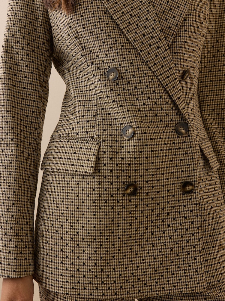Nobodys Child Brown Db Polka Dot Heritage Check Blazer - Image 5 of 5