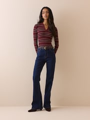 Nobodys Child White Open Collar Fg Rib Top - Image 1 of 5