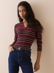 Nobodys Child White Open Collar Fg Rib Top - Image 3 of 5
