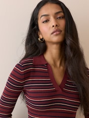 Nobodys Child White Open Collar Fg Rib Top - Image 4 of 5