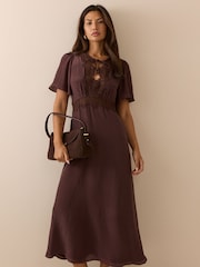 Nobodys Child Brown Wynne Midi Dress - Image 1 of 5
