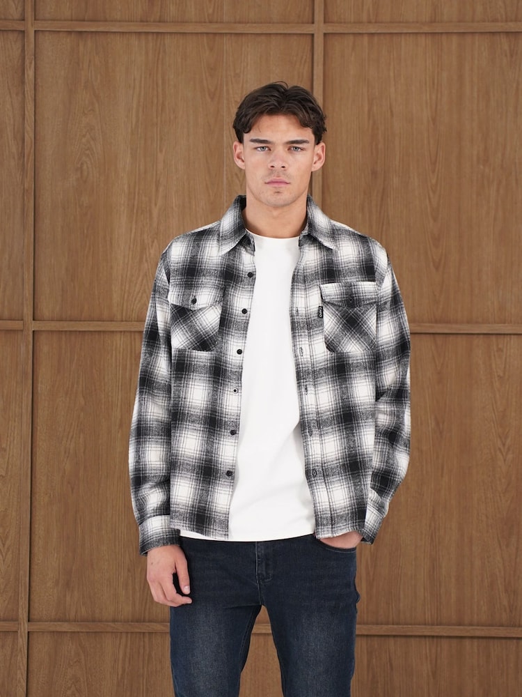 CAPO Black Flannel Overshirt - Image 1 of 5 CAPO Black Flannel Overshirt - Image 1 of 5