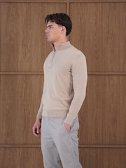 CAPO Egyptian Cotton 1/4 Zip Sweat Top - Attēls 3 no 5