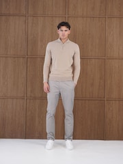CAPO Egyptian Cotton 1/4 Zip Sweat Top - Attēls 4 no 5