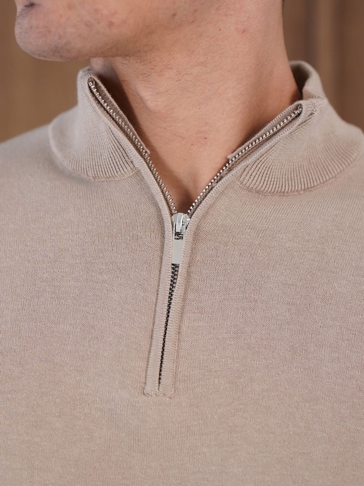 CAPO Egyptian Cotton 1/4 Zip Sweat Top - Attēls 5 no 5