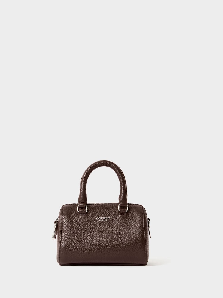 Osprey London Brown The Madison Mini Leather Barrel Bag - Image 6 of 6 Osprey London Brown The Madison Mini Leather Barrel Bag - Image 6 of 6