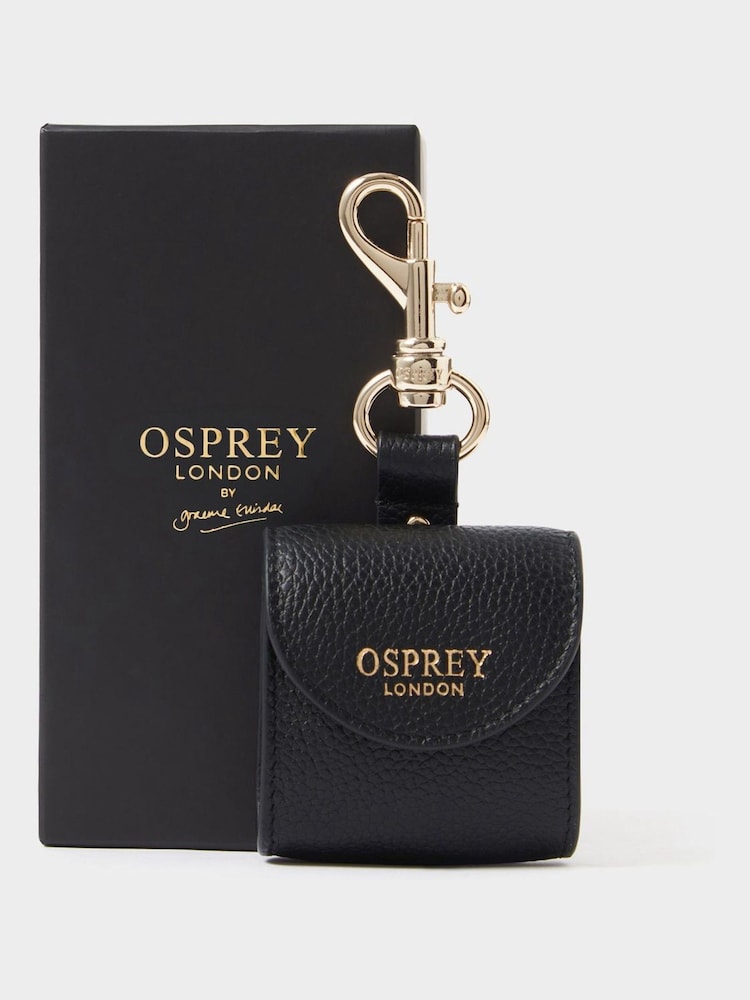 Osprey London Black The Leather Air Pod Case Keyring & Gift Box - Image 1 of 5 Osprey London Black The Leather Air Pod Case Keyring & Gift Box - Image 1 of 5