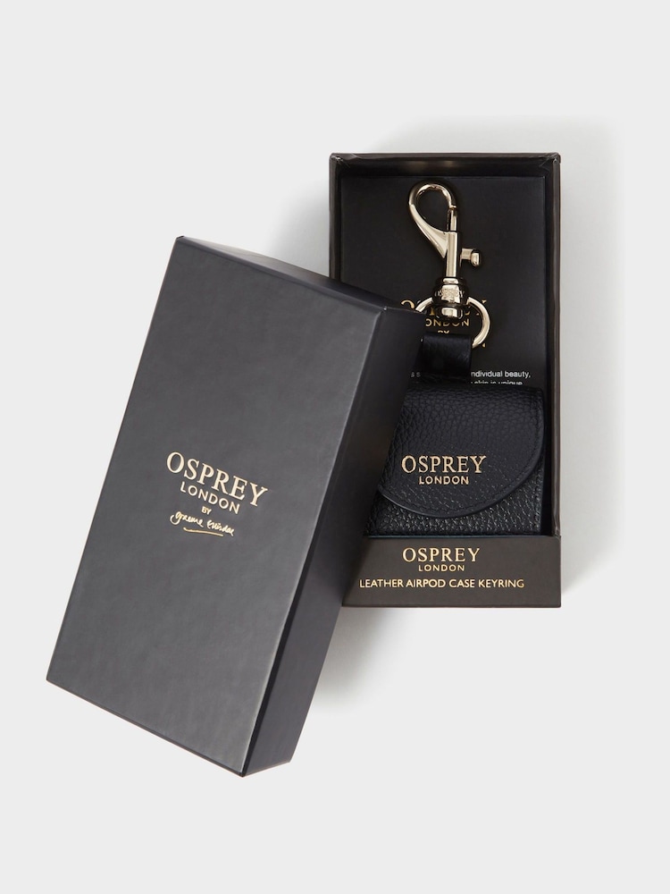 Osprey London Black The Leather Air Pod Case Keyring & Gift Box - Image 2 of 5 Osprey London Black The Leather Air Pod Case Keyring & Gift Box - Image 2 of 5