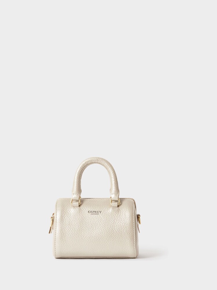 Osprey London Cream The Madison Mini Leather Barrel Bag - Image 6 of 6 Osprey London Cream The Madison Mini Leather Barrel Bag - Image 6 of 6