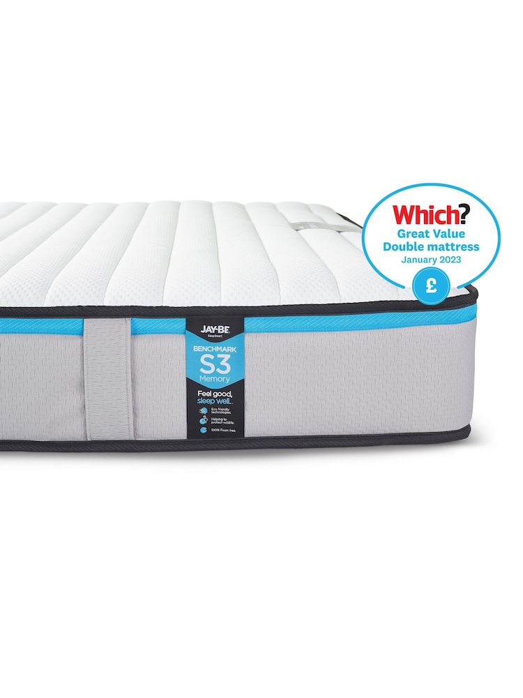 Jay-Be Benchmark Blue S3 Memory Friendly Mattress - Image 2 of 6