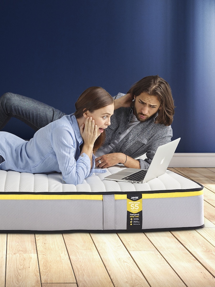Jay-Be Benchmark Yellow S5 Hybrid Mattress - Image 1 of 6