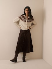 Nobodys Child Cream Chunky Fair Isle Cardigan - Image 2 of 6